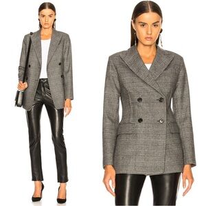 Nili Lotan Leander Plaid Wool Jacket Blazer